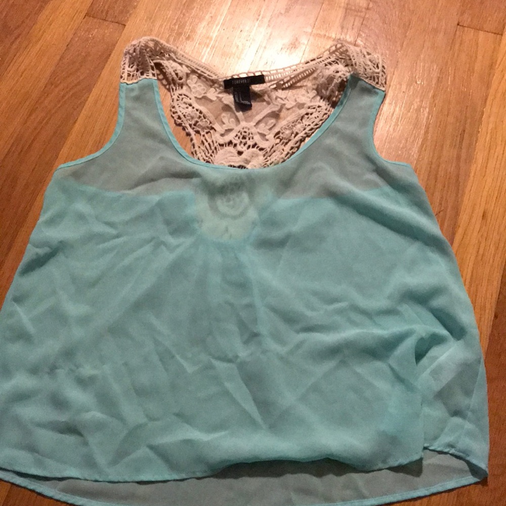 sheer blue tank